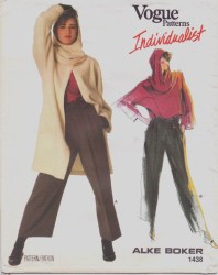 1438 VOGUE ALKE BOKER UNLINED COAT, PANEL TOP,  PANTS, HOOD PATTERN 10 UNCUT